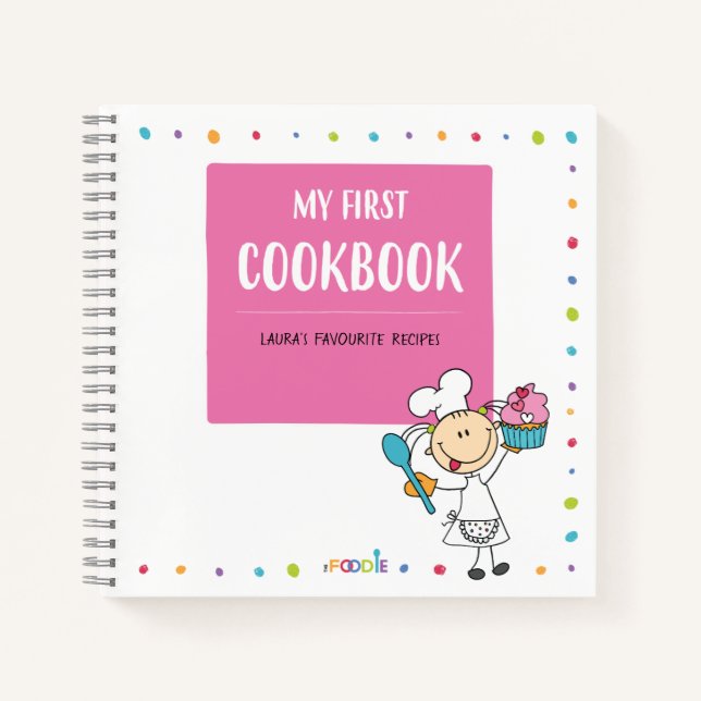 "MY FIRST COOKBOOK" Personalised Kids Recipe Book (Front)