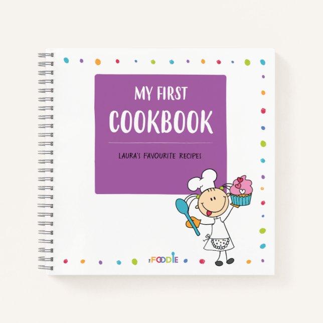 "MY FIRST COOKBOOK" Personalised Kids Recipe Book (Front)