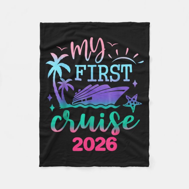 My First Cruise 2026 Family Vacation Trip Ship Mat Fleece Blanket (Front)