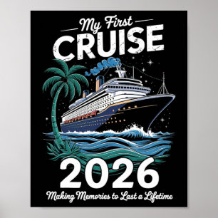 My First Cruise 2026 Family Vacation Trip Ship Mat Poster