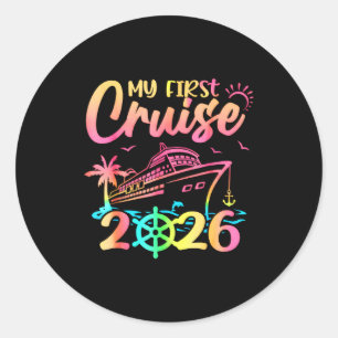 My First Cruise 2026 Funny First Time Cruise Vacat Classic Round Sticker