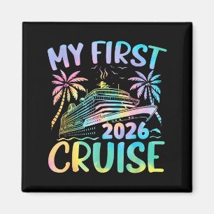 My First Cruise 2026 Vacation Tie Dye Family Cruis Magnet