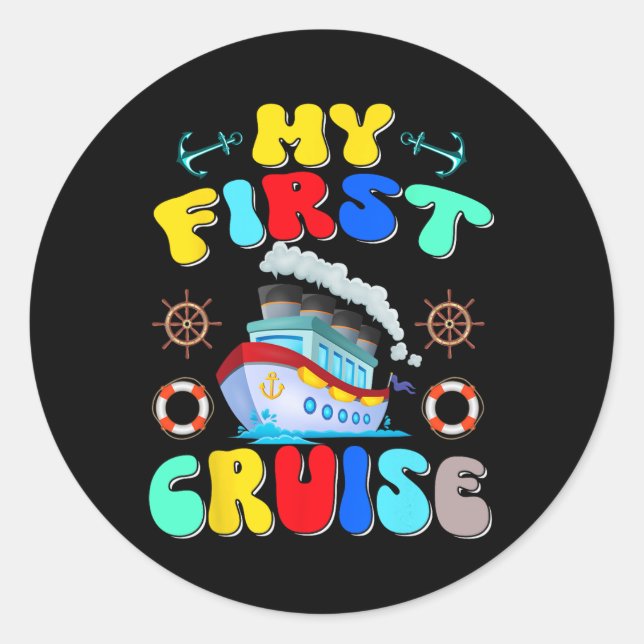 My First Cruise Trip 2025 Family Vacation Cruise S Classic Round Sticker (Front)
