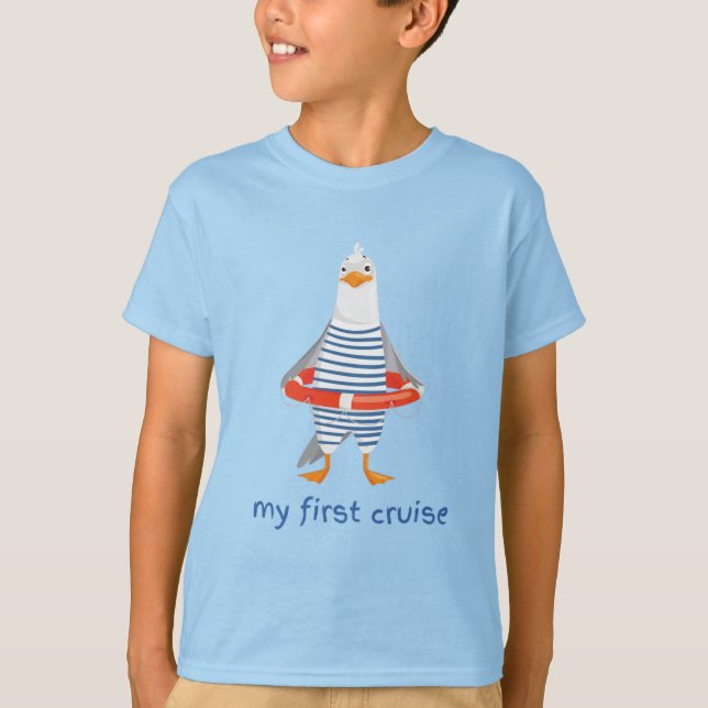 My First Cruise Unisex Kids Penguin T-Shirt (Front)