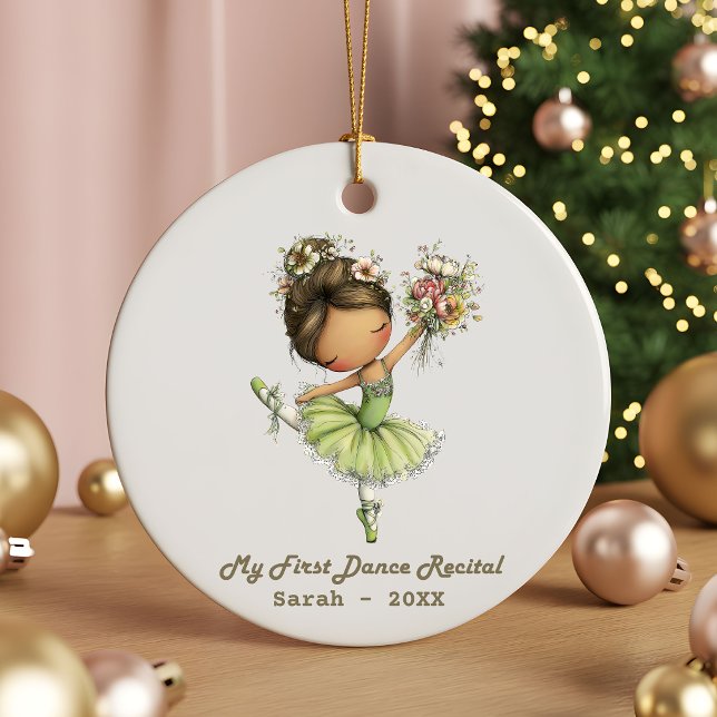 My First Dance Recital Personalized Ballet Ornamen Ceramic Tree Decoration (Creator Uploaded)