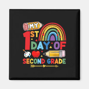 My First Day Of 2nd Grade Second Grade Rainbow  Magnet