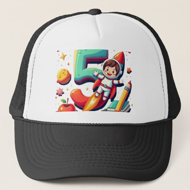 My First Day of Kindergarten 1st Day of School Trucker Hat (Front)