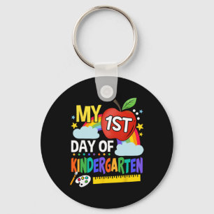 My First Day Of Kindergarten Fun Colourful Rainbow Key Ring