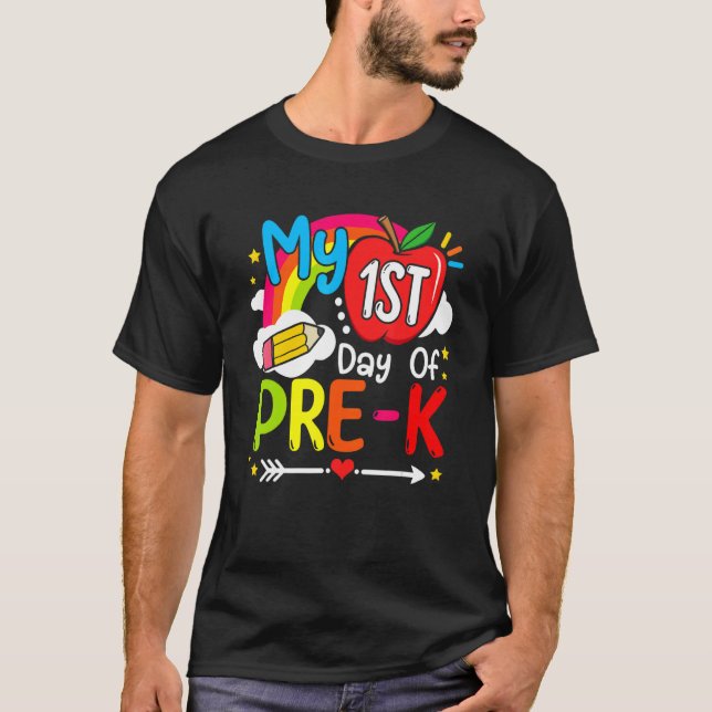 My First Day Of Pre K  Back To School Girls Boys K T-Shirt (Front)