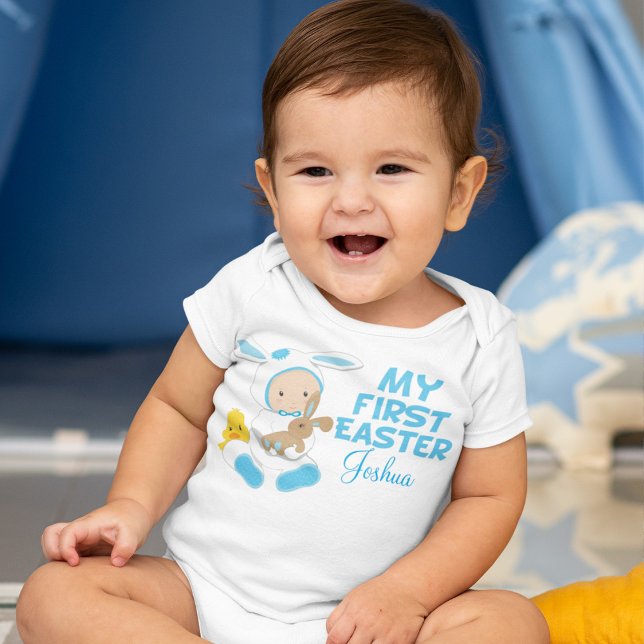 My First Easter Baby Boy Blue Baby Bodysuit (Creator Uploaded)