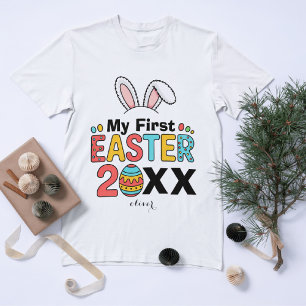 My First Easter Bunny Ears Colourful Personalised T-Shirt