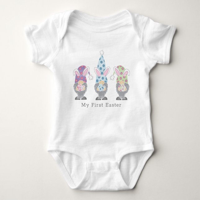 My First Easter Bunny Gnomes Baby Bodysuit (Front)