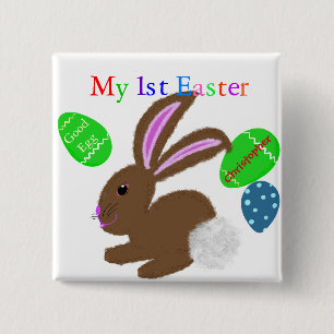 My First Easter Bunny Rabbit Baby NAME 15 Cm Square Badge