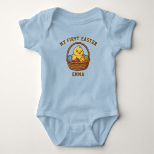 My First Easter Chick Baby Bodysuit   Custom Name