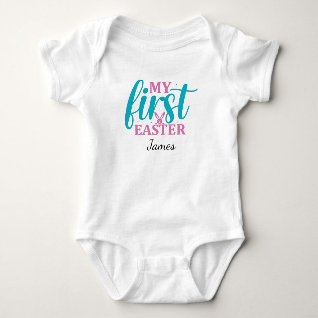 My First Easter Cute  Baby Bodysuit (Front)