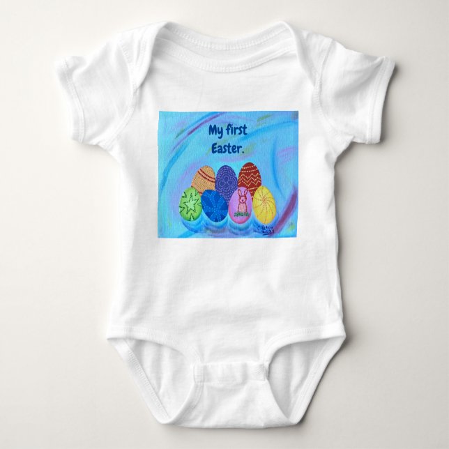 My first Easter Decorative eggs body suits Baby Bodysuit (Front)