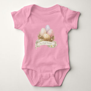 My First Easter   Easter Egg Nest T-Shirt Baby Bodysuit