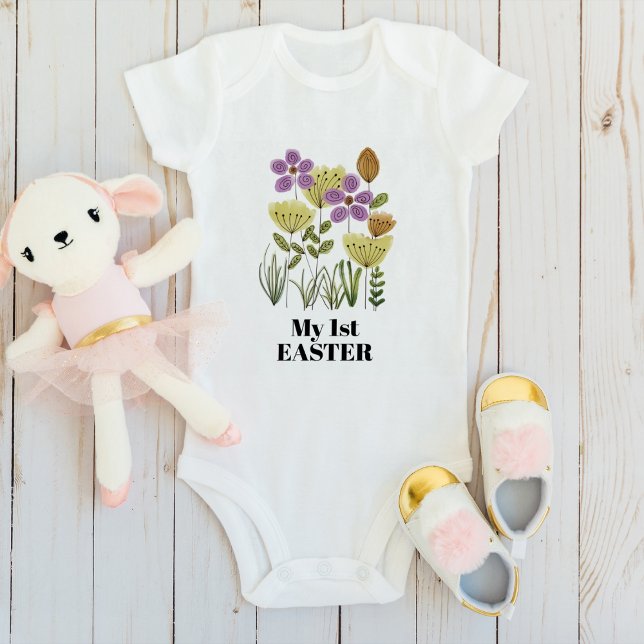 My First Easter Floral Baby Bodysuit (Creator Uploaded)