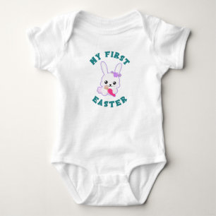 My First Easter Girl's White Baby Bodysuit