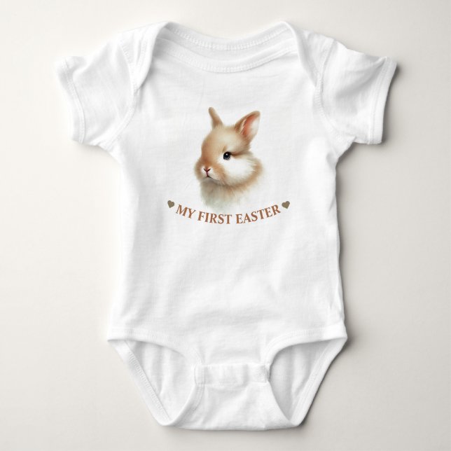 My First Easter: Pastel Bunny Bliss Baby Bodysuit (Front)