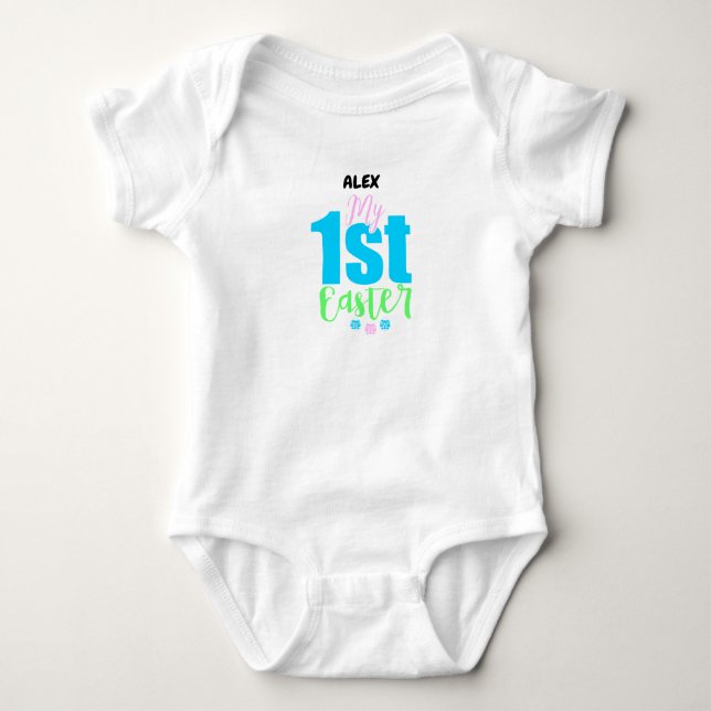 "MY FIRST EASTER" PERSONALIZED BABY BODYSUIT (Front)