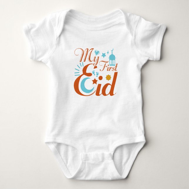 My First Eid Muslims holiday Baby Bodysuit (Front)