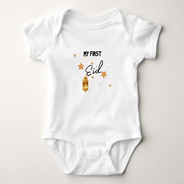 My First Eid Ramadan Moon Islam Baby Bodysuit (Front)