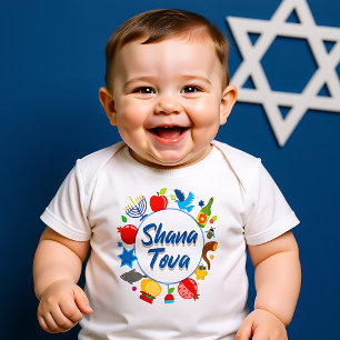 🍯 🍎🐟My first Ever Rosh Hashanah with Shana Tova Baby Bodysuit
