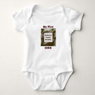 My First Family Reunion Gold Silver Stripe Reunion Baby Bodysuit