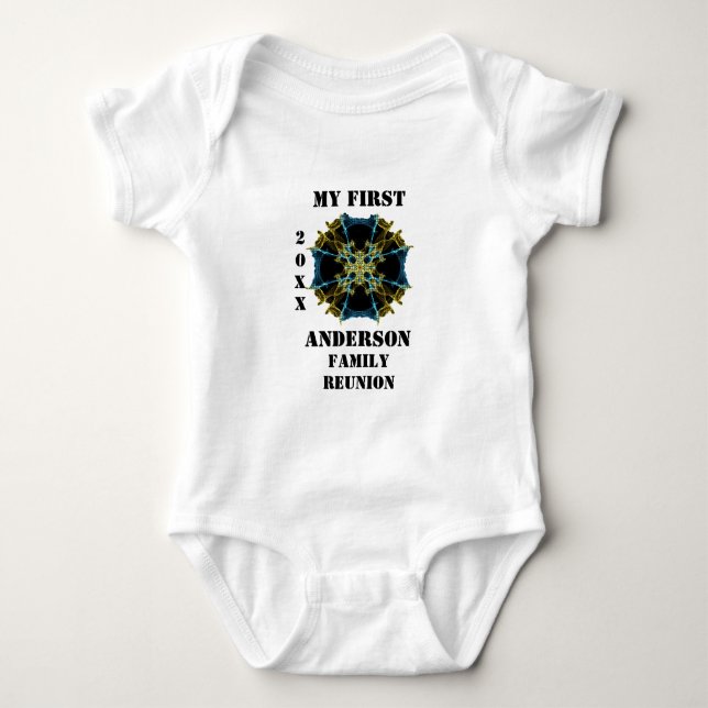 My First Family Reunion Kaleidoscope Keepsake Baby Bodysuit (Front)
