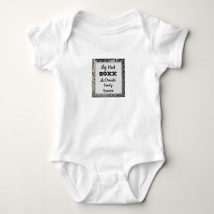 My First Family Reunion Modern Tile Mosaic Baby Bodysuit