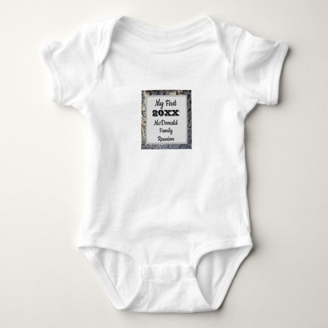 My First Family Reunion Modern Tile Mosaic Baby Bodysuit (Front)