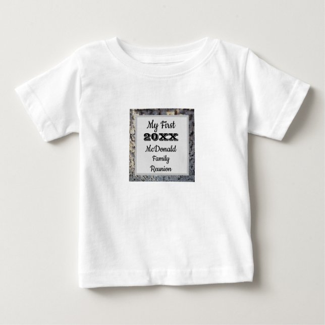 My First Family Reunion Modern Tile Mosaic Baby T-Shirt (Front)