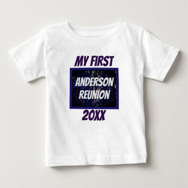 My First Family Reunion Navy Blue Keepsake Baby T-Shirt (Front)