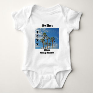 My First Family Reunion Palm Trees Tropical Baby Bodysuit