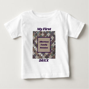 My First Family Reunion Patchwork Quilt Keepsake Baby T-Shirt