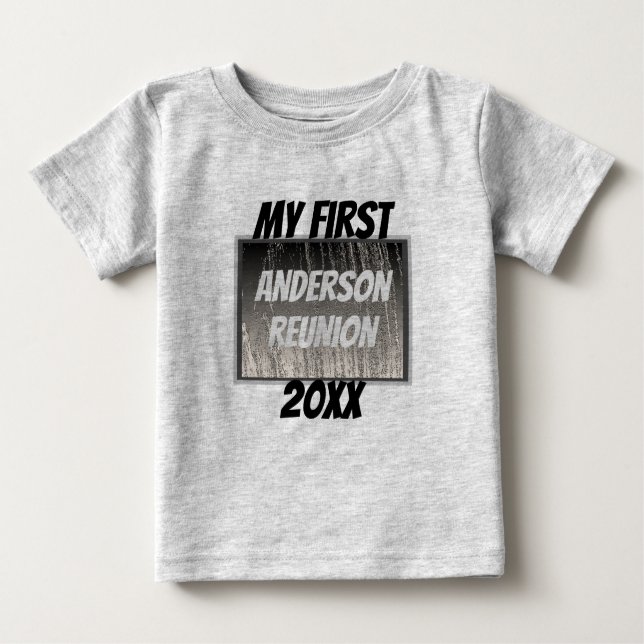 My First Family Reunion Silver Stripes Event Baby T-Shirt (Front)