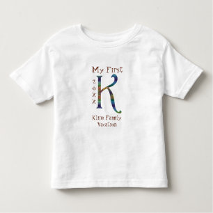 My First Family Vacation Tiled Letter K Monogram Toddler T-Shirt