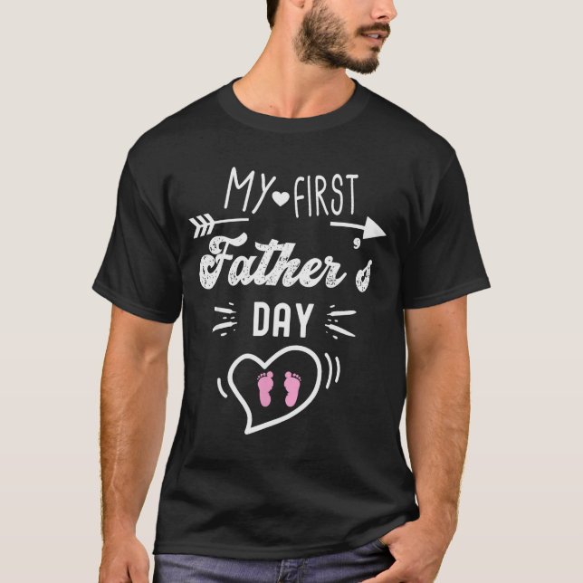 My First Father's Day First Time Daddy New Dad Mat T-Shirt (Front)