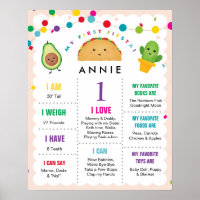 My First Fiesta Birthday Girl 1 Year Old Sign