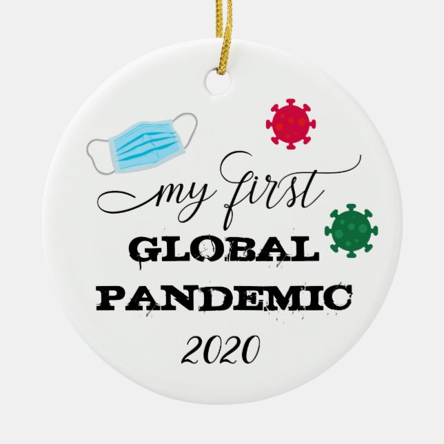 My First Global Pandemic 2020 Ceramic Tree Decoration (Front)