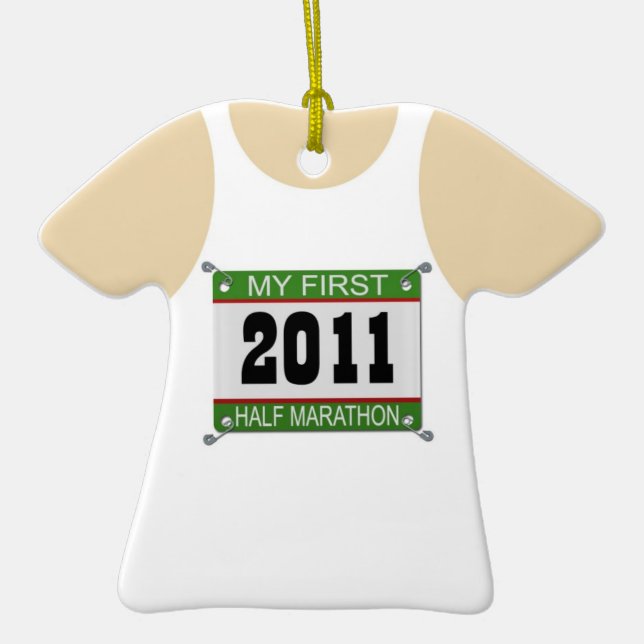 My First Half Marathon - 2011 Ceramic Tree Decoration (Front)