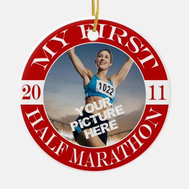 My First Half Marathon - 2011 Ceramic Tree Decoration (Front)