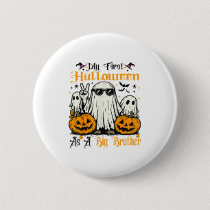 My First Halloween As A Big Brother Ghost Pumpkin 6 Cm Round Badge