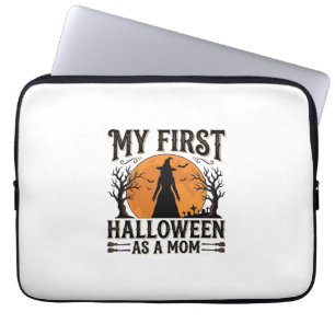 My First Halloween as a Mum Vintage Halloween Desi Laptop Sleeve