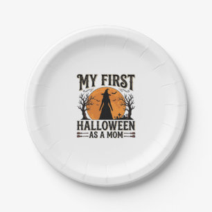 My First Halloween as a Mum Vintage Halloween Desi Paper Plate