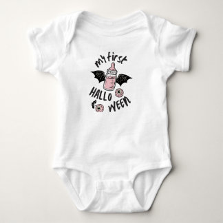 My First Halloween Baby Bodysuit Cute Pink Spooky
