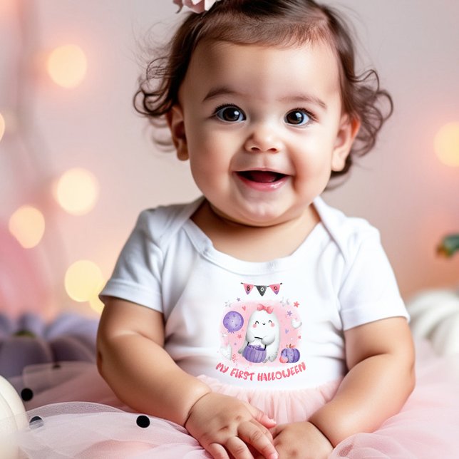 My first Halloween baby girl little boo bodysuit  (My first Halloween baby girl little boo bodysuit)