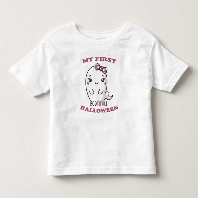 My First Halloween, Bootiful Cute Baby Girl 2023 Toddler T-Shirt (Front)