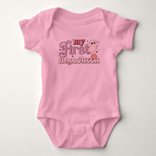My First Halloween colourful retro typography Baby Bodysuit